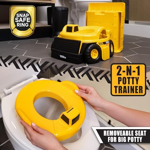 Tonka dump truck potty converted into a toddler step stool