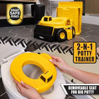 Tonka dump truck potty converted into a toddler step stool