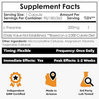 Nootropics Depot L-Theanine supplement bottle side label with nutritional facts
