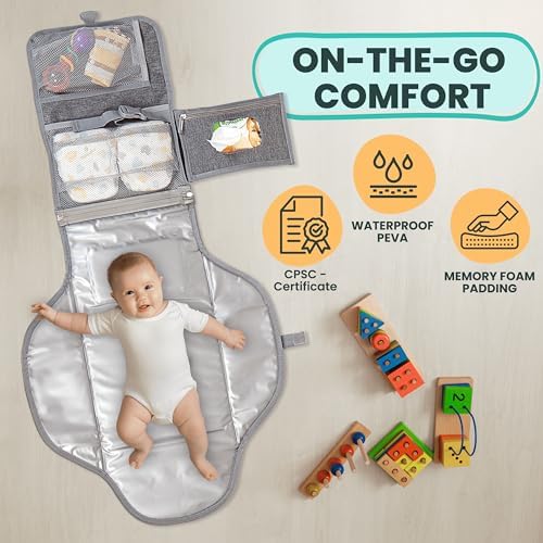 Pillani diaper changing mat folded for travel