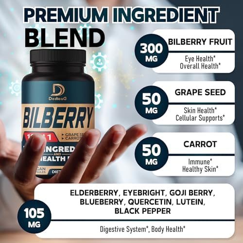 DEDICAD eye health formula packaging detailing the ninety thousand two hundred sixty milligram equivalent antioxidant blend.