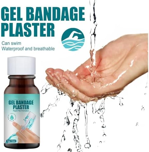 Breathable wound healing gel bottle with brush applicator for precise skin coverage.