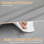Close up of wipeable vegan leather changing mat surface
