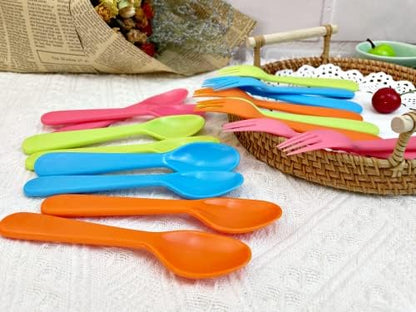 Colorful Jawbush kids forks and spoons set for toddlers
