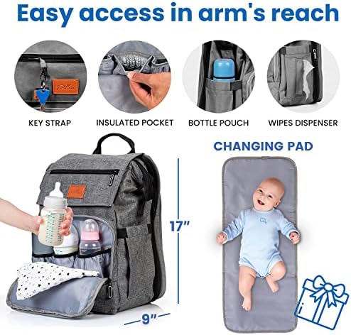 PILLANI baby bag open compartments and insulated bottle holders