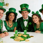 Fullive Irish theme party favor bags filled with shamrock coins