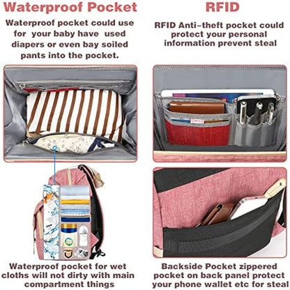 Jiefeike multi function travel bag rear view highlighting the RFID anti theft pocket and luggage strap