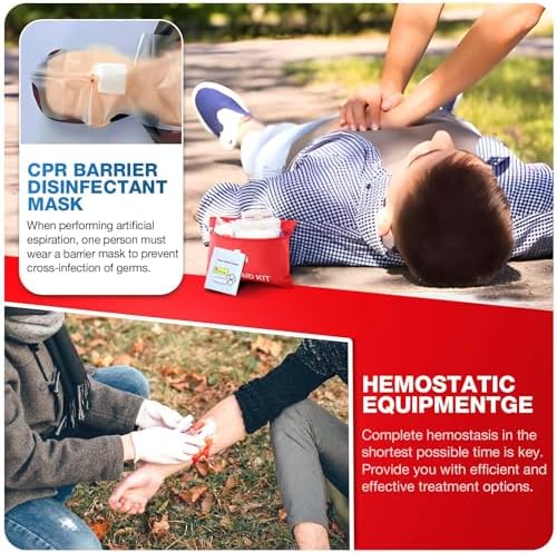 Sterile bandages and medical tools included in the 107 piece emergency set