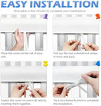 Homestic crib rail protector set 4 pieces white mesh