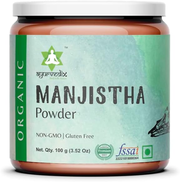 Ayurvedix Manjistha Powder 100g front view for skin brightening