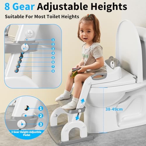 KYYOKE 2 in 1 children toilet seat cushion detail showcasing waterproof PVC padding and splash guard
