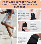 Demonstration of the adjustable compression strap on the HiRui arch support sleeve.