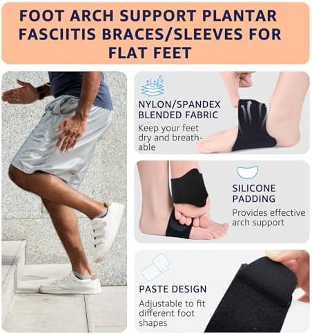 Demonstration of the adjustable compression strap on the HiRui arch support sleeve.