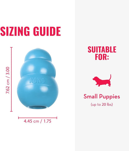 KONG Puppy - Natural Teething Rubber Chew Toy for Dogs - Stuffable Dog Toy for Extended Playtime - Chew & Fetch Toy for Puppies - for Small Puppies - Blue - Image 4