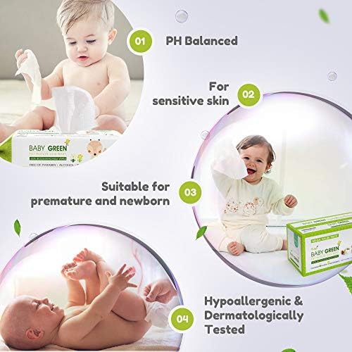 Yugi Baby Green biodegradable wipes pack top view