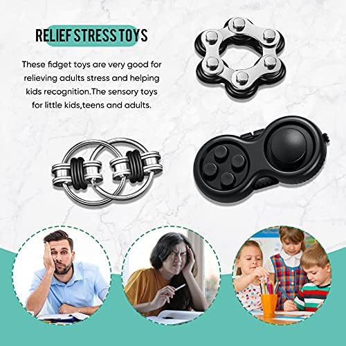 Authentic black handheld fidget gadgets set being operated with one hand for coordination