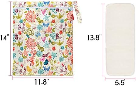 Included storage bag for dirty and clean baby diaper inserts