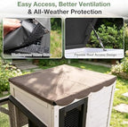 Large Rabbit Hutch Outdoor, 2-Tier Bunny Hutch with Wheels and Waterproof Roof, Wooden Guinea Pig Cage with Leak-Proof Pull-Out Trays, Multi-Door Bunny Cage for Small Animals-Black and White - Image 6