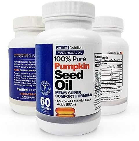 Verified Nutrition Pure Pumpkin Seed Oil 60 Softgels front bottle view