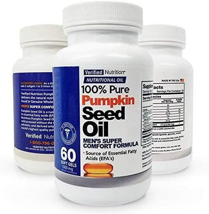 Verified Nutrition Pure Pumpkin Seed Oil 60 Softgels front view
