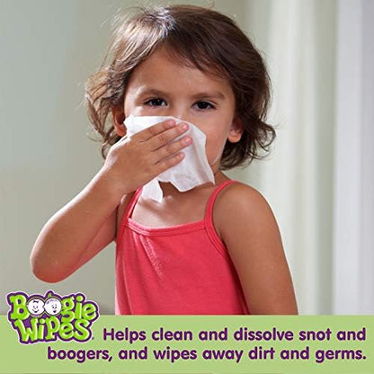 Parent using Boogie Nose Wipes to clean baby face