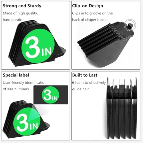 CR8GR8 3 inch clipper guard comb close up highlighting premium molded plastic teeth