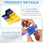 Pack of twelve yellow plastic hose clamps for organizing aquarium filtration lines