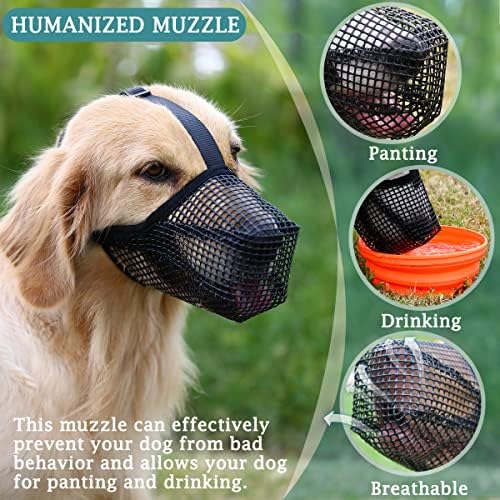 Adjustable head and snout strap buckles on the protective anti-biting dog mask.