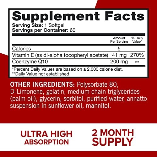 Authentic Qunol Coenzyme Q10 sixty count softgels packaging highlighting antioxidant protection benefits