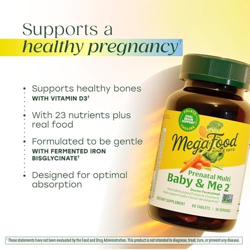 MegaFood Baby & Me 2 60 capsules bottle side view