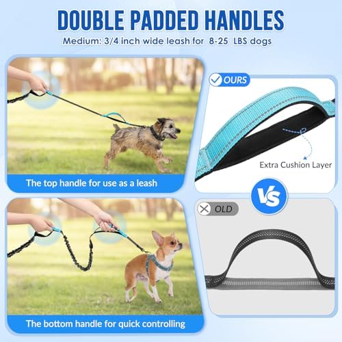SlowTon reflective dog leash for night safety