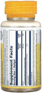 Solaray Food Carotene 100 Count supplement bottle nutritional label