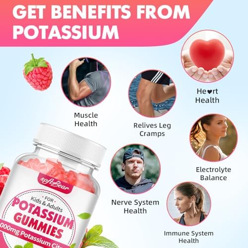 Back label of Softbear potassium citrate supplement showing serving size and nutritional information.