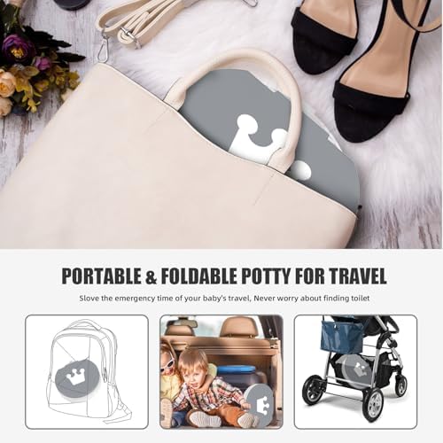 Toddler sitting on Visator portable training toilet