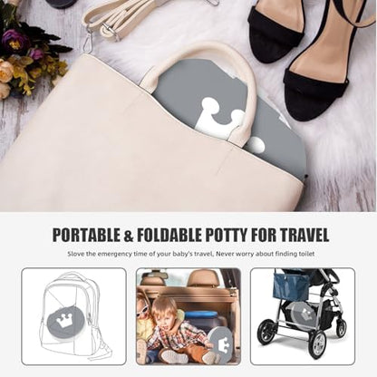 Toddler sitting on Visator portable training toilet