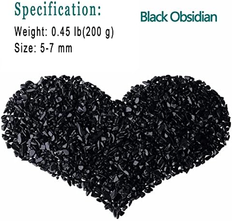 Black obsidian crystal chips used for succulent plant top dressing