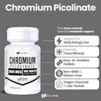 Healthfare chromium picolinate 1000mcg supplement label details