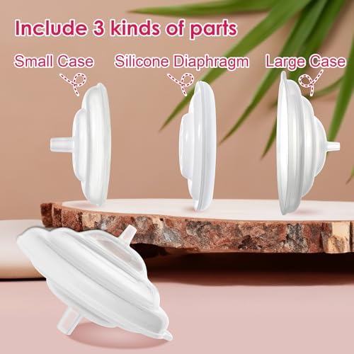 Compatible breast pump accessories laid out flat