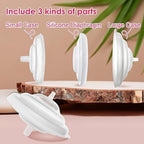 Compatible breast pump accessories laid out flat
