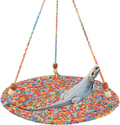 Mixed yellow woven cotton lizard hammock hanging bed