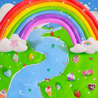 Butter and cloud slime textures stretched out with cute themed charms