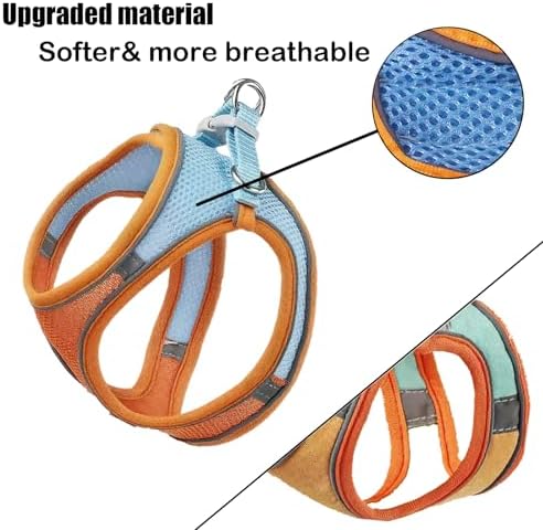 FiboPawer orange small rabbit harness size chart and dimensions