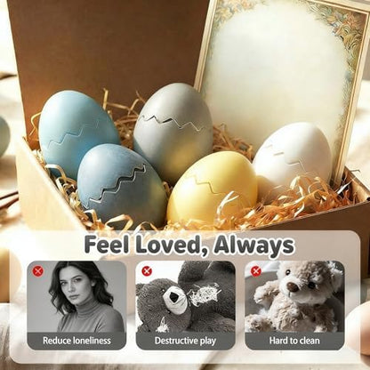 Hulezt interactive mechanical surprise toy showing the duck figurine waddling forward on a flat surface after hatching