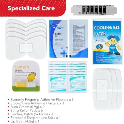 Water resistant exterior of the Swiss Safe kids safety kit showing durability.