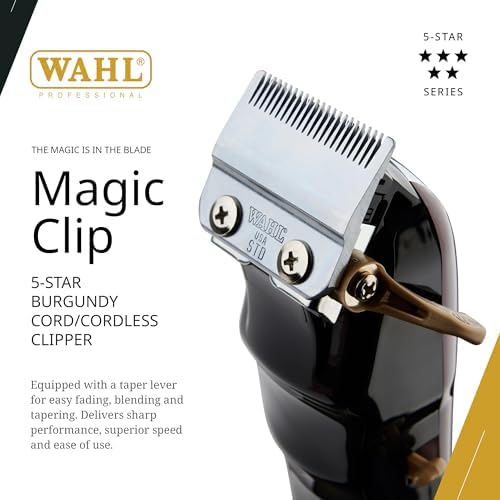 Authentic USA imported Wahl Magic Clip trimmer displaying the stagger-tooth precision blade assembly