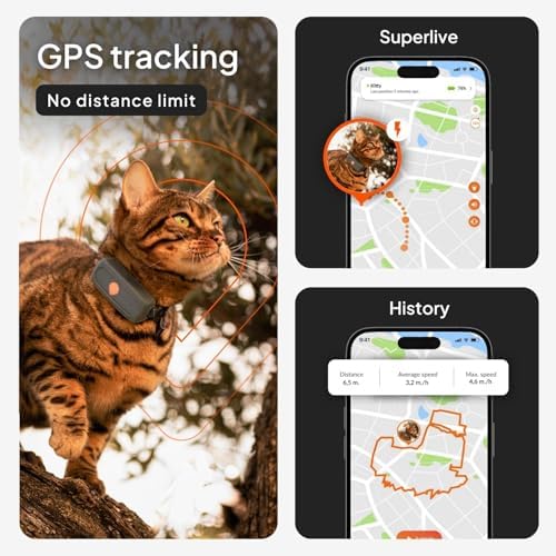Weenect Cat XS waterproof tracker showing size scale