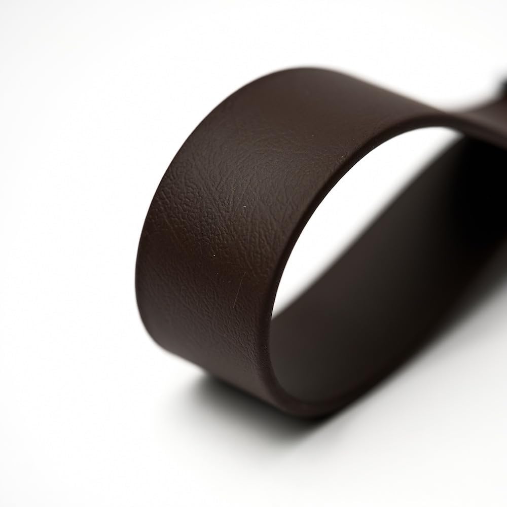 Waterproof black polymer coated webbing roll side view profile