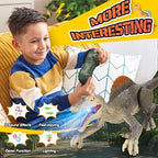 Bokigibi realistic dinosaur toy with 3D eyes and grey finish