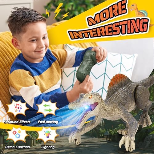Bokigibi realistic dinosaur toy with 3D eyes and grey finish