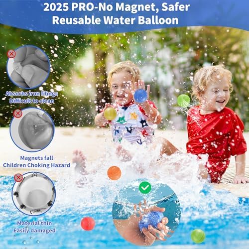 Close up view of the magnetic self sealing mechanism on the silicone water bombs being dunked in water.